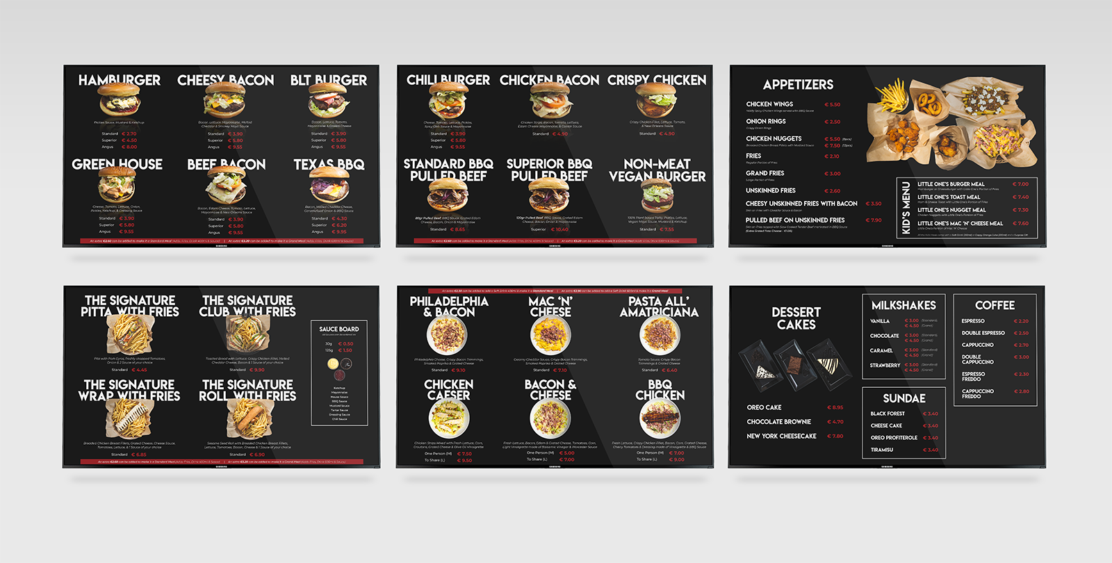 Goodwell's Burgers Screens Menu Designs